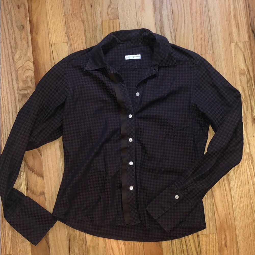 Jill McGowan checkered button down shirt